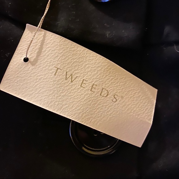 NWT Tweeds Black Off The Shoulder Drape Coat S - Picture 8 of 8